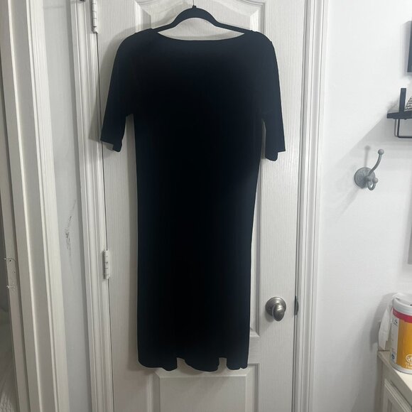 Lands' End Black Stretch Velvet Dress Sz S - Picture 4 of 4